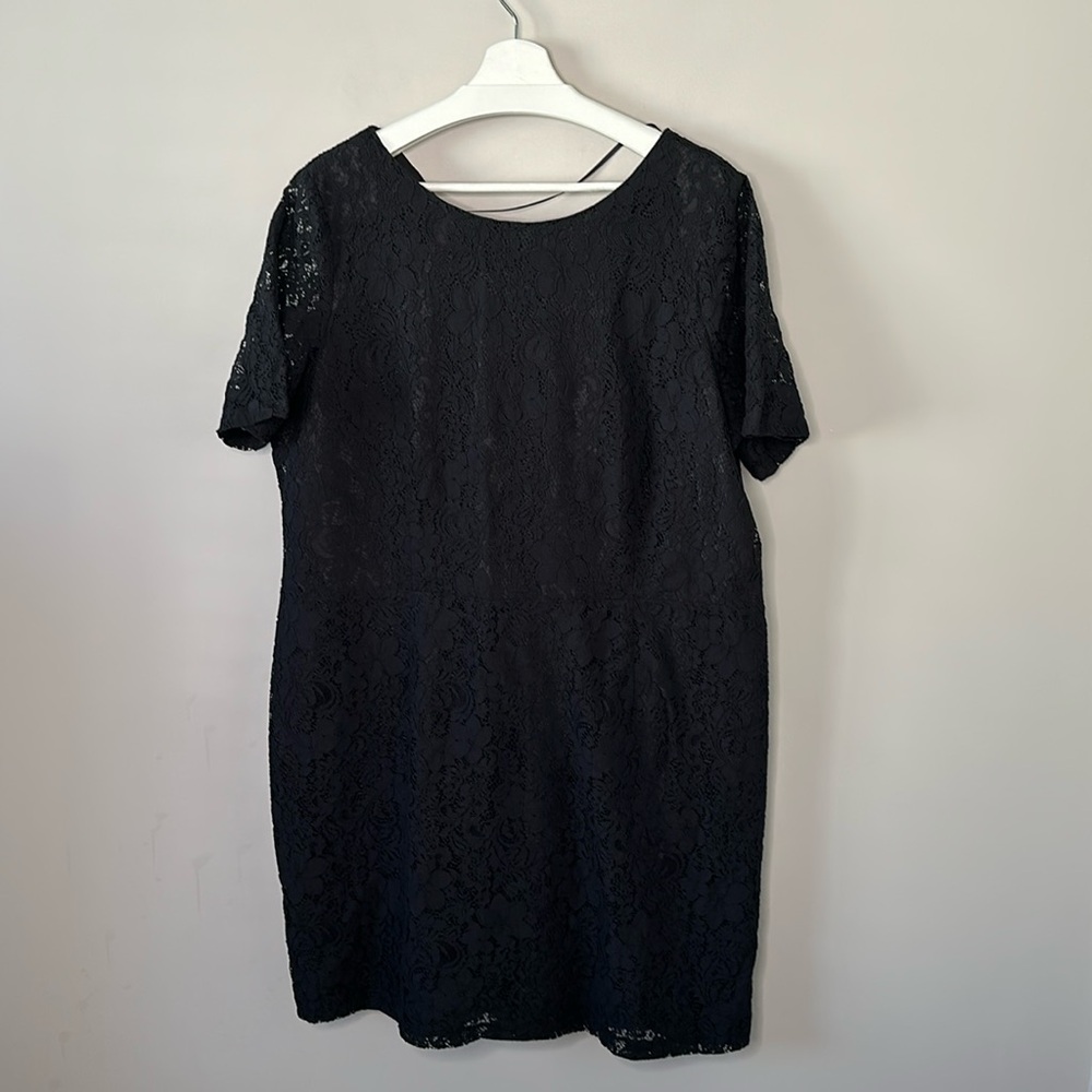 NWT Joe Fresh Black Short Sleeve Lace Midi Dress